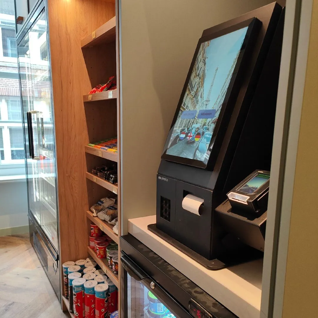Self-checkout kiosk Prestop at hotel