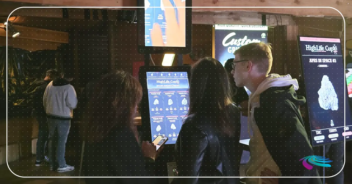 Video Canna kiosks at event Delta9 Analytics for coffee shops