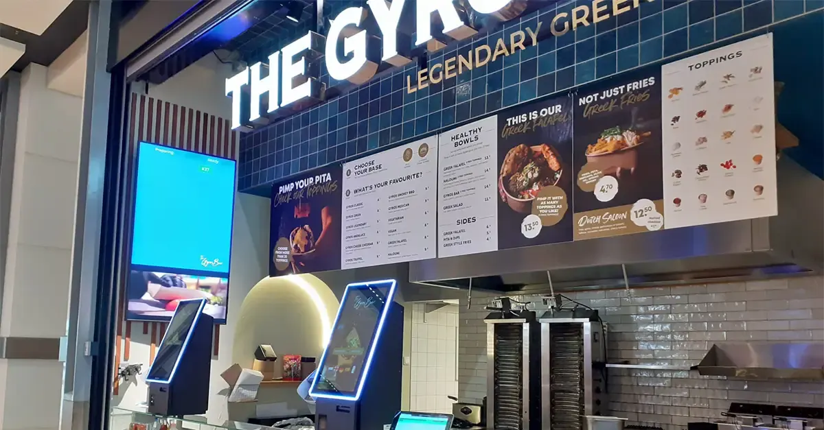The Gyros Bar counter order kiosks Prestop