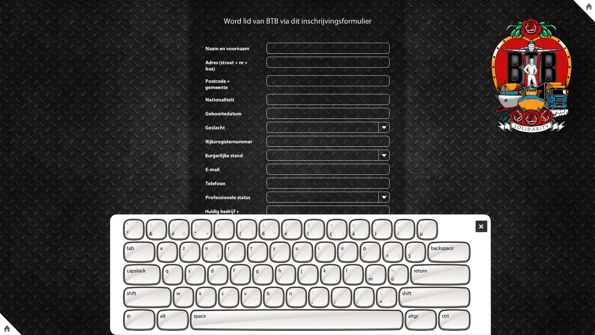Registration Omnitapps screenshots rental touch table BTB ABVV 2024