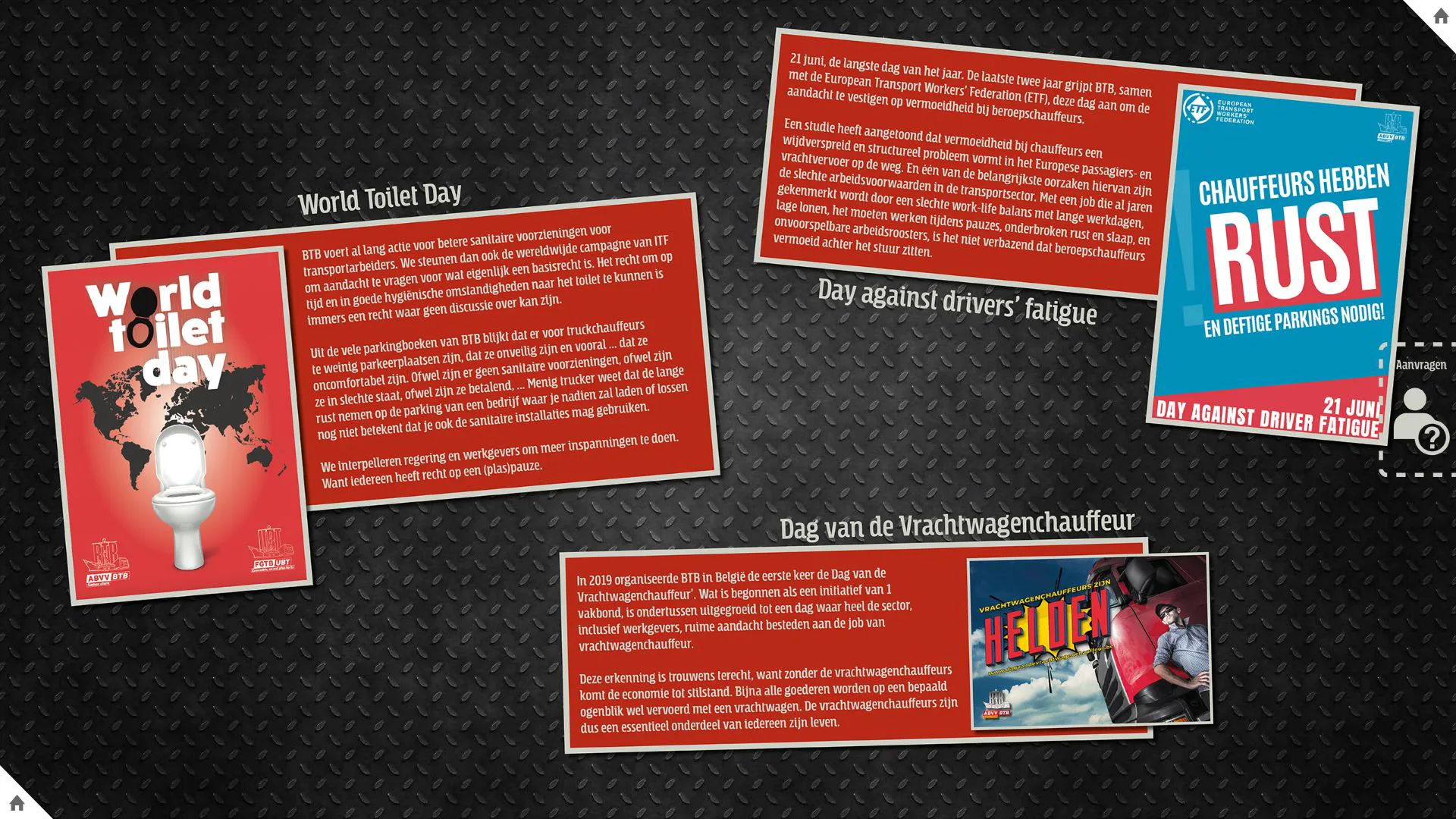 Organised events Omnitapps screenshots rental touch table BTB ABVV 2024