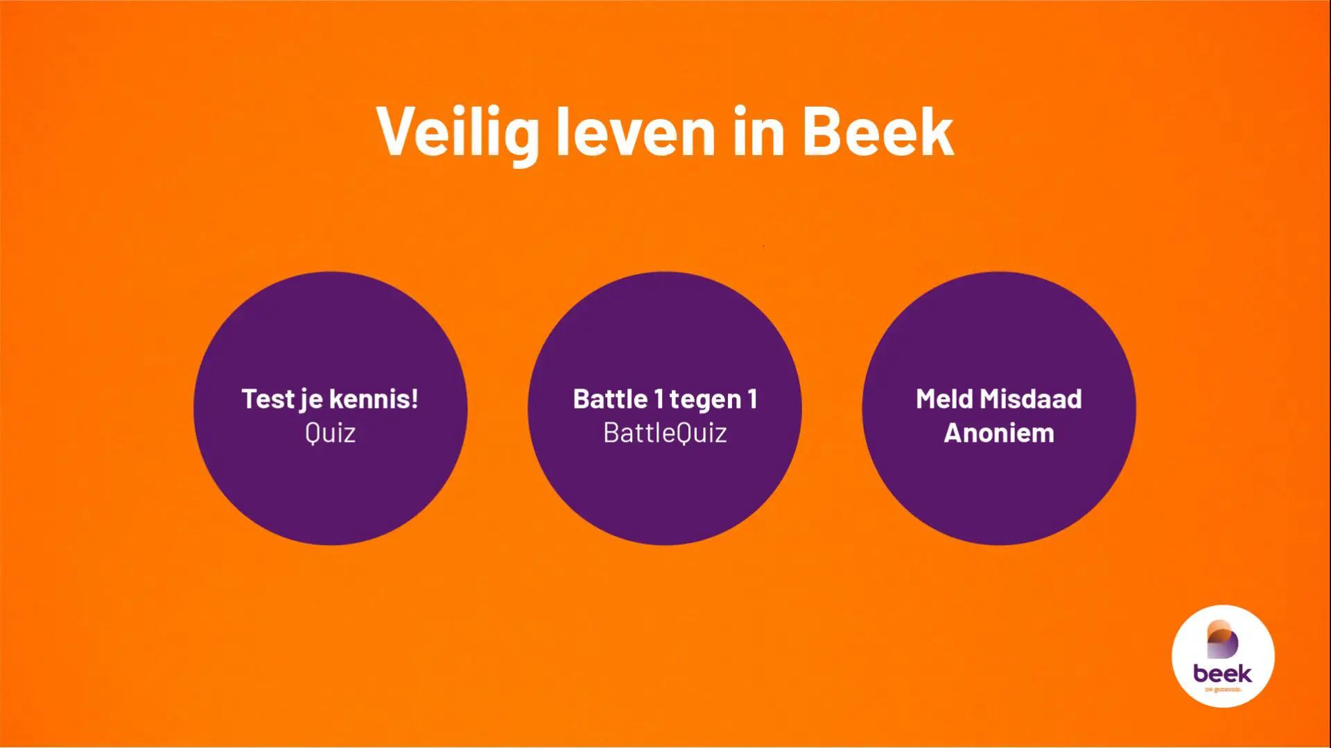 Omnitapps rental license for Municipality of Beek. Two games and an information page