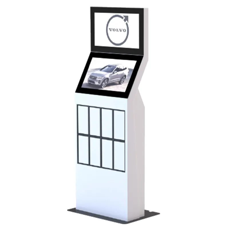 Locker kiosk available in different configurations. Number of lockers and signage screen