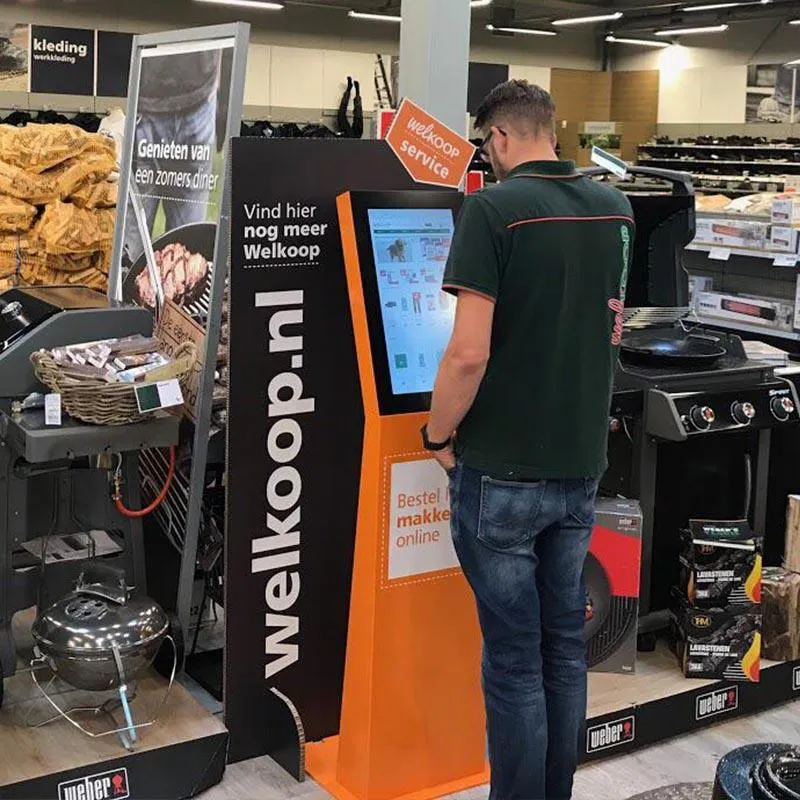 Omnichannel shop-in-shop ordering kiosk Welkoop