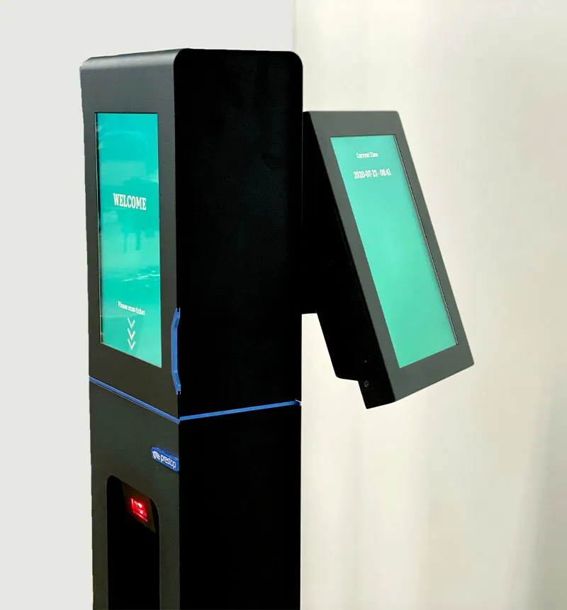 Ticket scan kiosk at the entrance of a company or museum