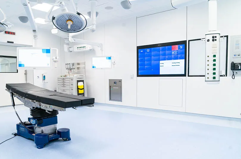 operating room recessed screen
