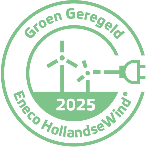 100% green electricity generated in the Netherlands