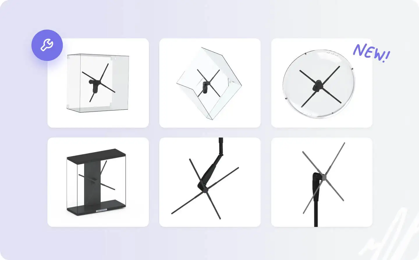 Different types and sizes of holograms available!