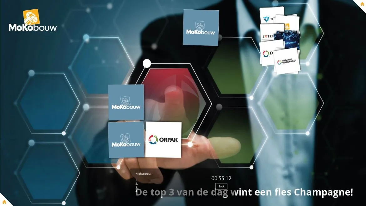 Omnitapps screenshots Mokobouw corporate presentation multitouch application