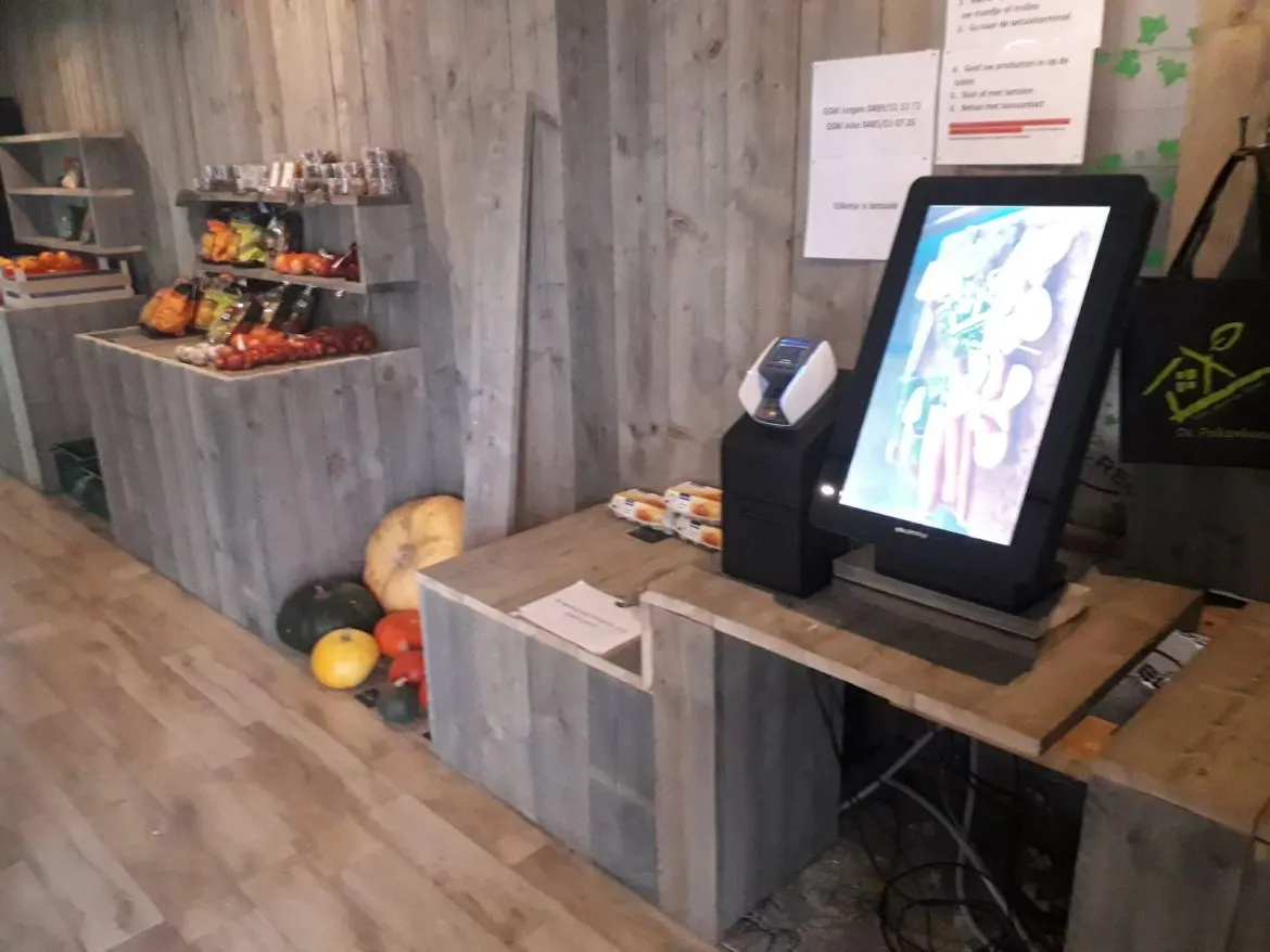 Prestop order self-service kiosk farm shop Belgium