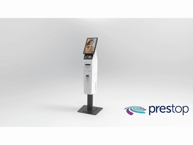 E-line Qmatic high-low adjustable kiosk
