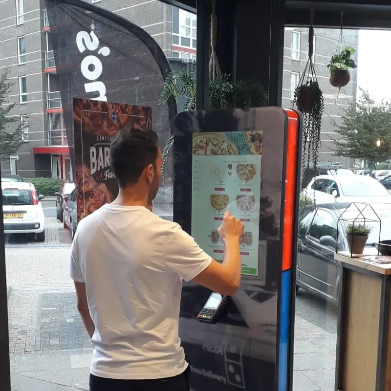 order kiosk QSR domino's Prestop self-service solution