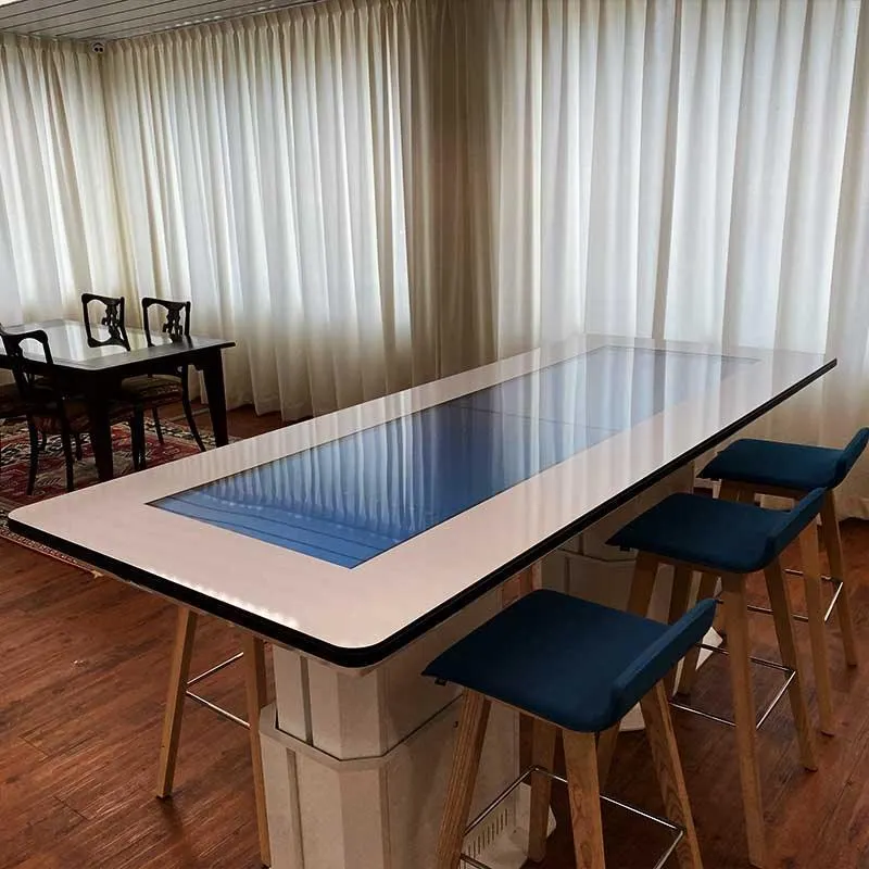 Long stretched touch tables