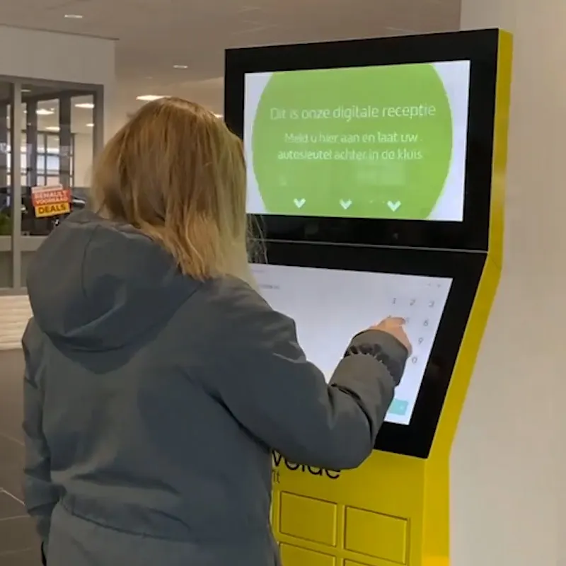 Prestop locker vending kiosk self-service solution