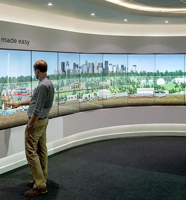 Curved touch video walls