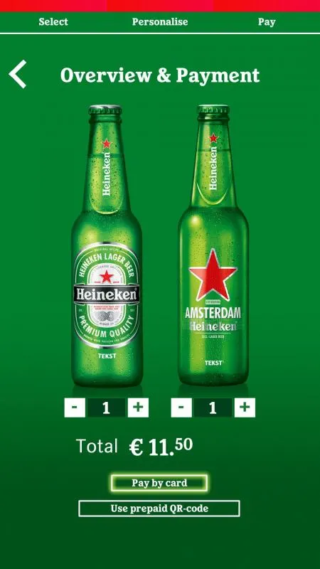 Prestop bottle your own heineken experience screenshot omnivision software