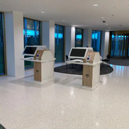Custom kiosks for a welcoming and inclusive reception at BNP Paribas Fortis