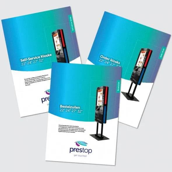 New leaflet: all order kiosks lined up!