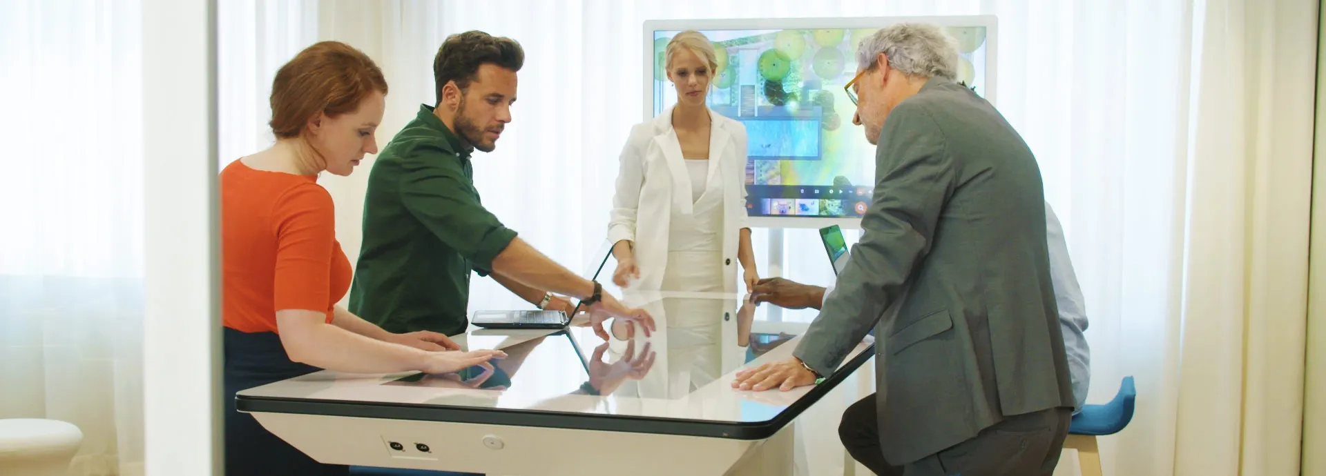 Touchscreen showroom video
